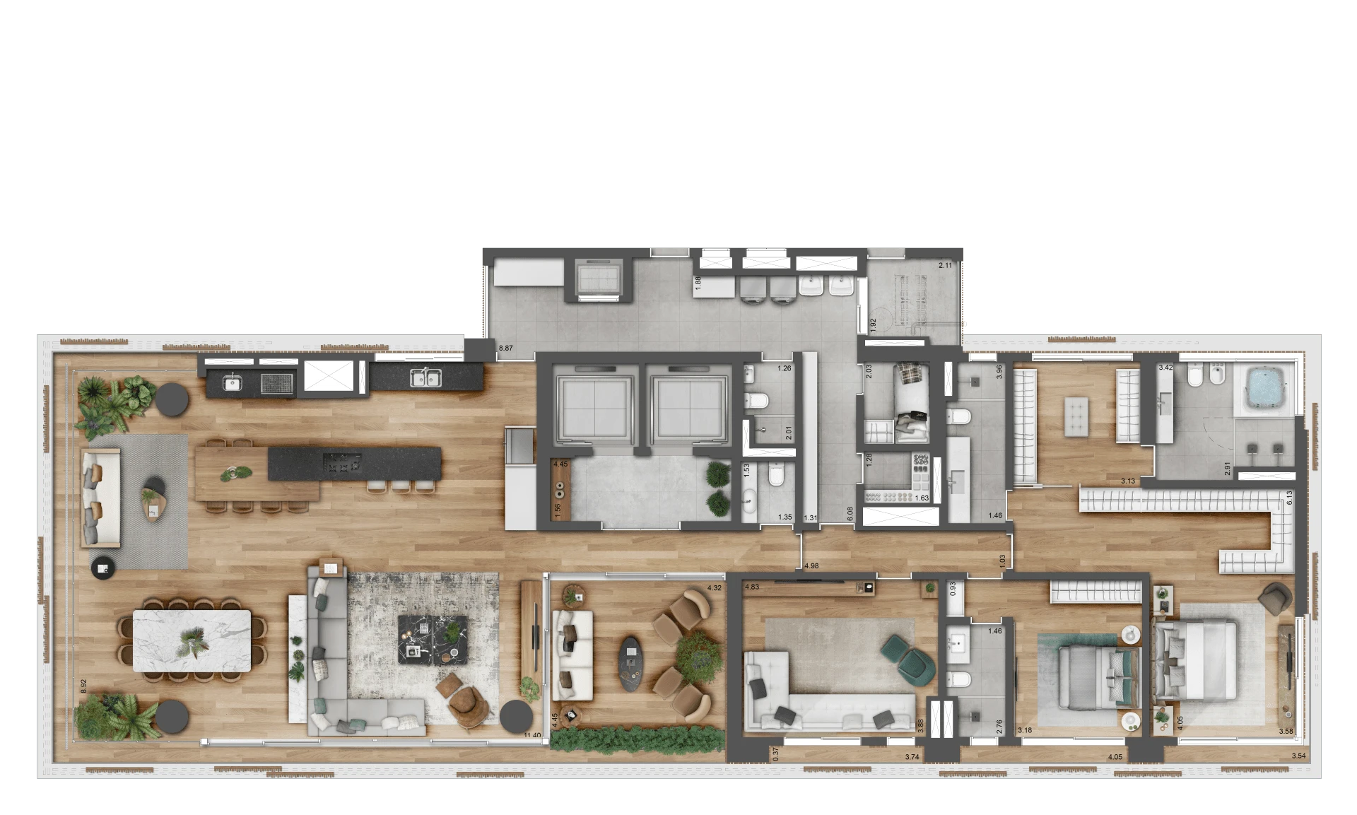 Planta 2 suítes e Home Theater · Figueira Leopoldo