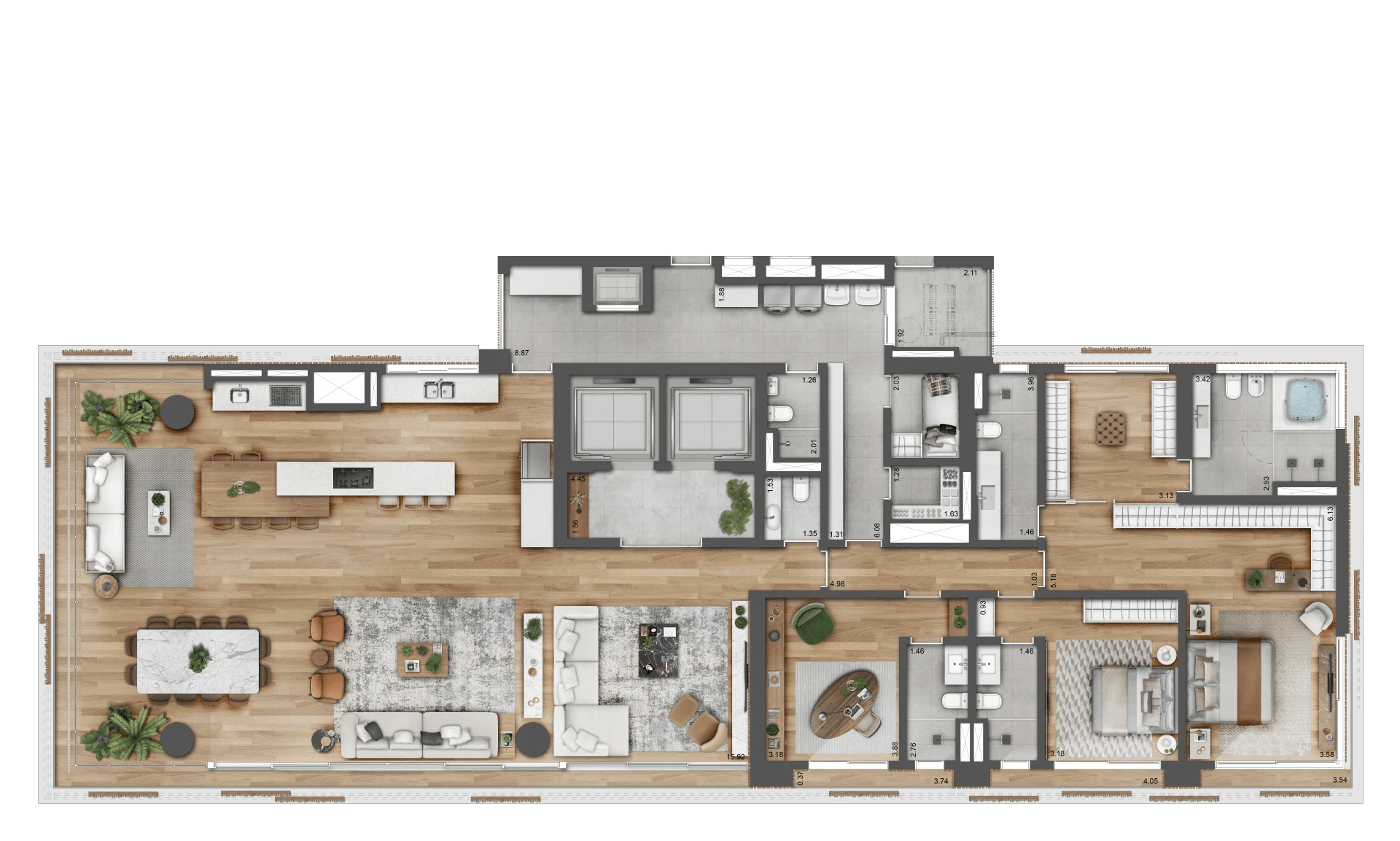 Planta 2 suítes e Home Office · Figueira Leopoldo