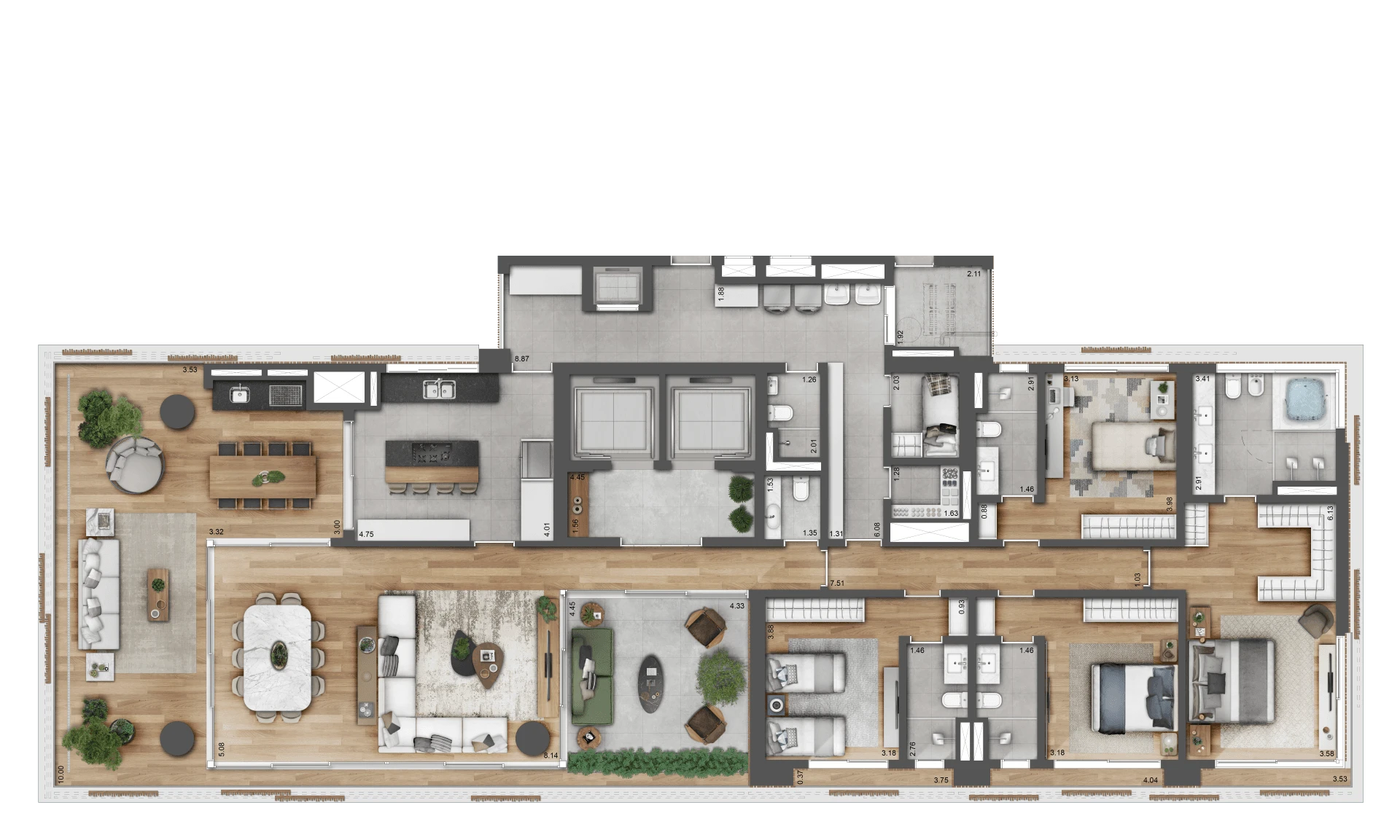 Planta com 4 suítes · Figueira Leopoldo